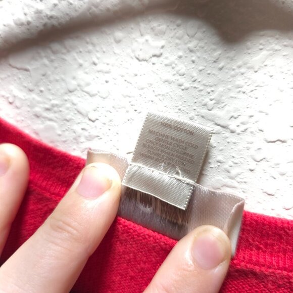 Loft Red Cotton V-Neck Button Cardigan Sweater | Size Small - Picture 12 of 12